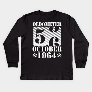 Oldometer 56 Years Old Was Born In October 1964 Happy Birthday To Me You Father Mother Son Daughter Kids Long Sleeve T-Shirt